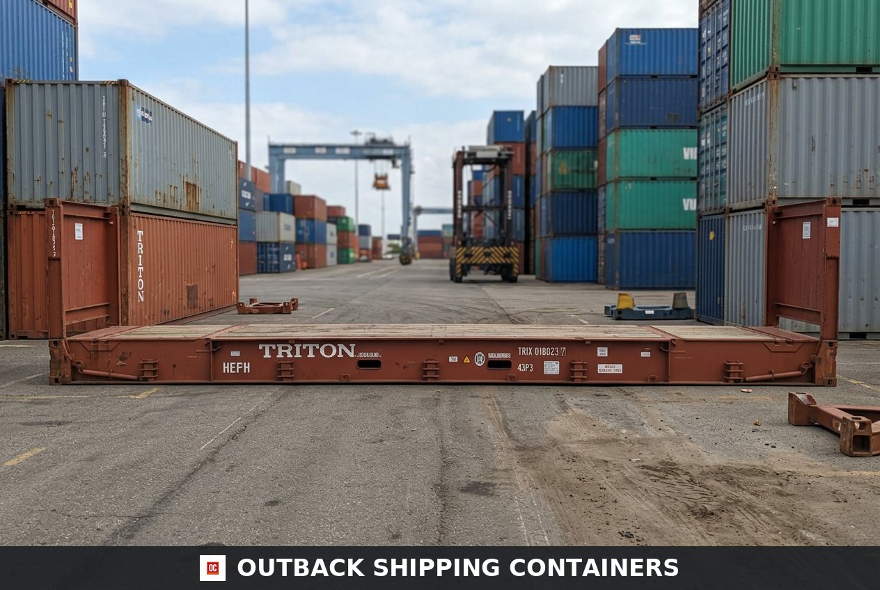 40FT x 8FT Used Flat Rack Shipping Container — Flat Rack Containers (image 2 of 4)