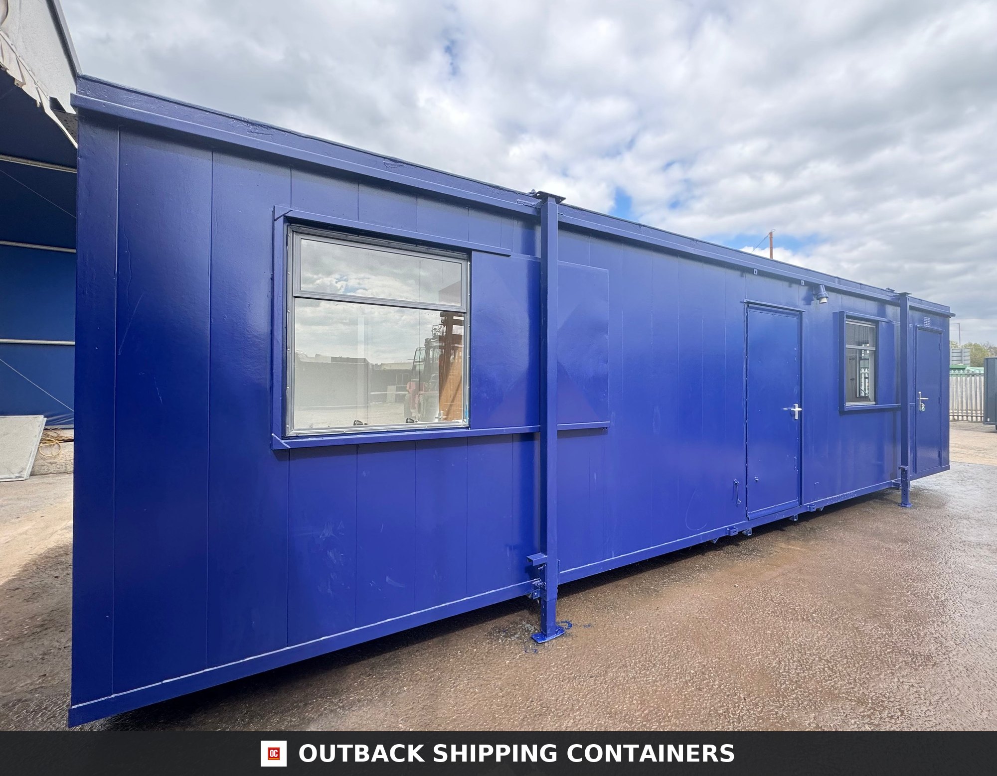 CUSTOM for Sale — Window and Shutter Detail | Outback Shipping Containers CUSTOM — 32 x 10 ft Cabin — Office + Canteen + 1+1 WC/Wash Rooms — Anti-Vandal — No 1105 — product gallery image 7 of 22
