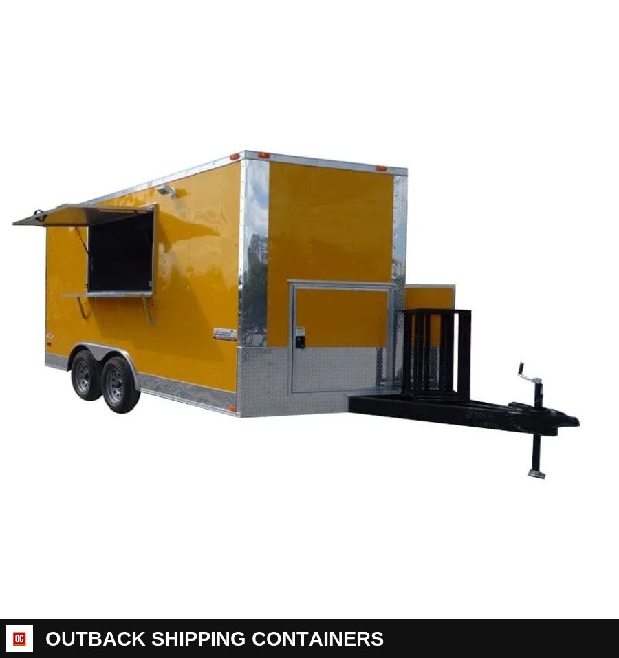 8.5 x 14 Yellow Food Vending Event Catering Trailer for sale — front exterior view