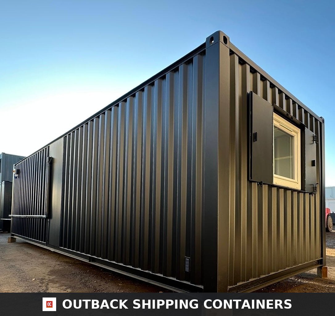 32x10ft Cabin for Sale — Corner Casting and Frame Detail | Outback Shipping Containers 2 3 4 6 32x10ft Cabin — Open Plan Canteen / Office — image 10 of 15