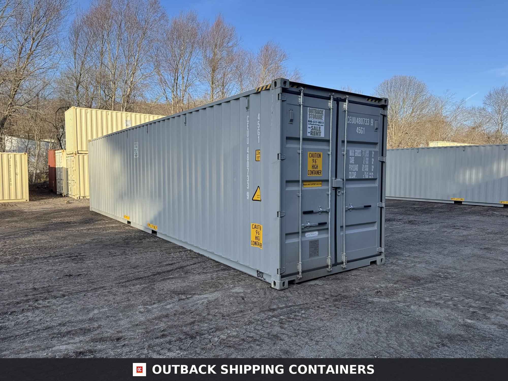 40ft New High Cube Shipping Container – Wind & Watertight – Gray — 40ft — new (image 1 of 12)
