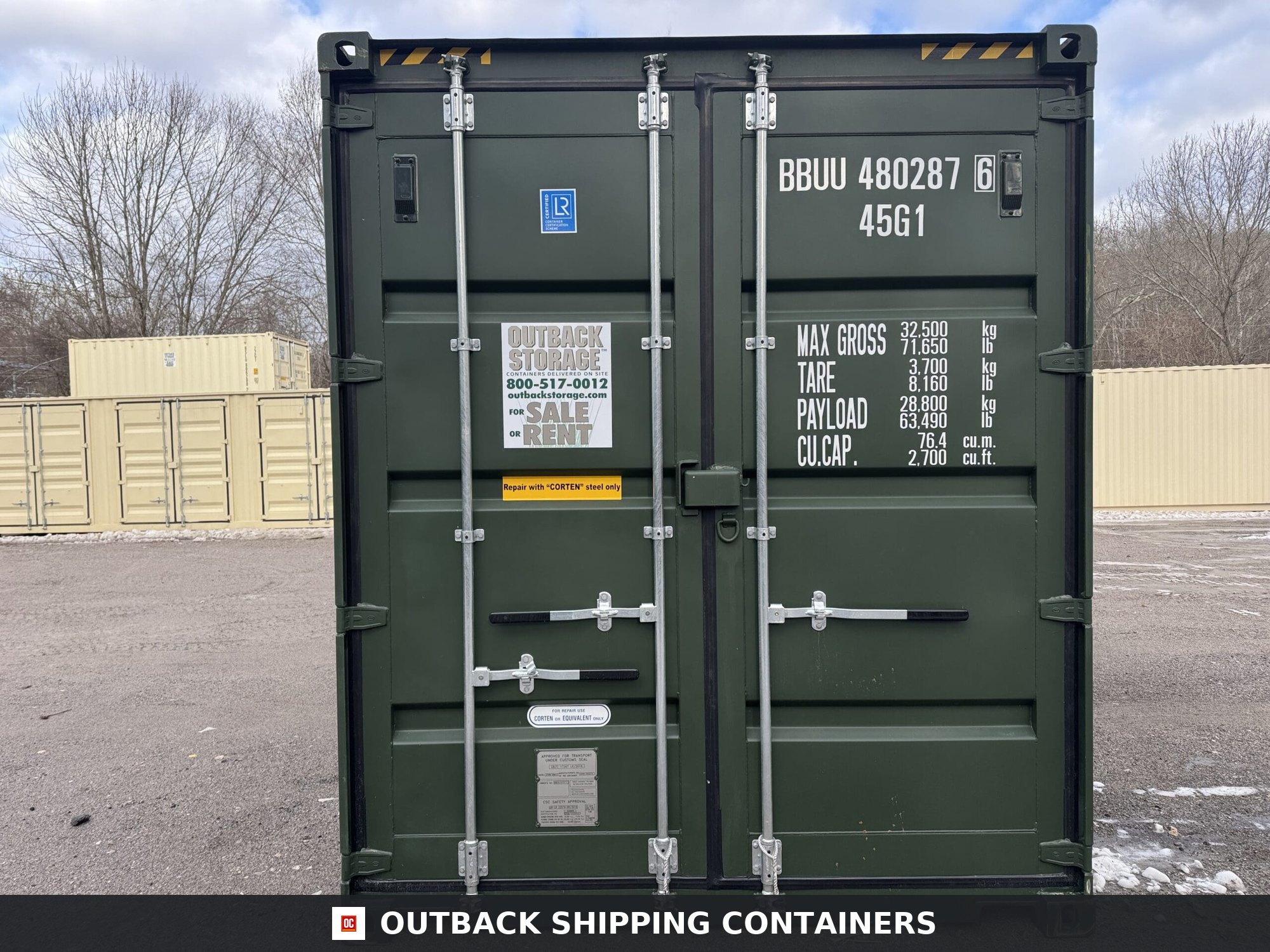 40ft New High Cube Shipping Container – Wind & Watertight – Green — 40ft — new (image 3 of 12)