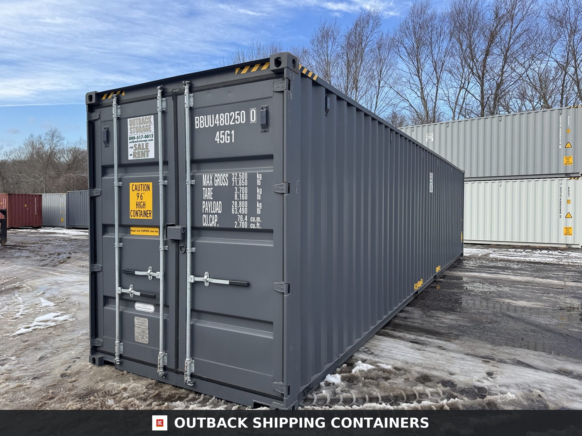 40ft New High Cube Shipping Container – Wind & Watertight – Gray — 40ft — new (image 8 of 12)