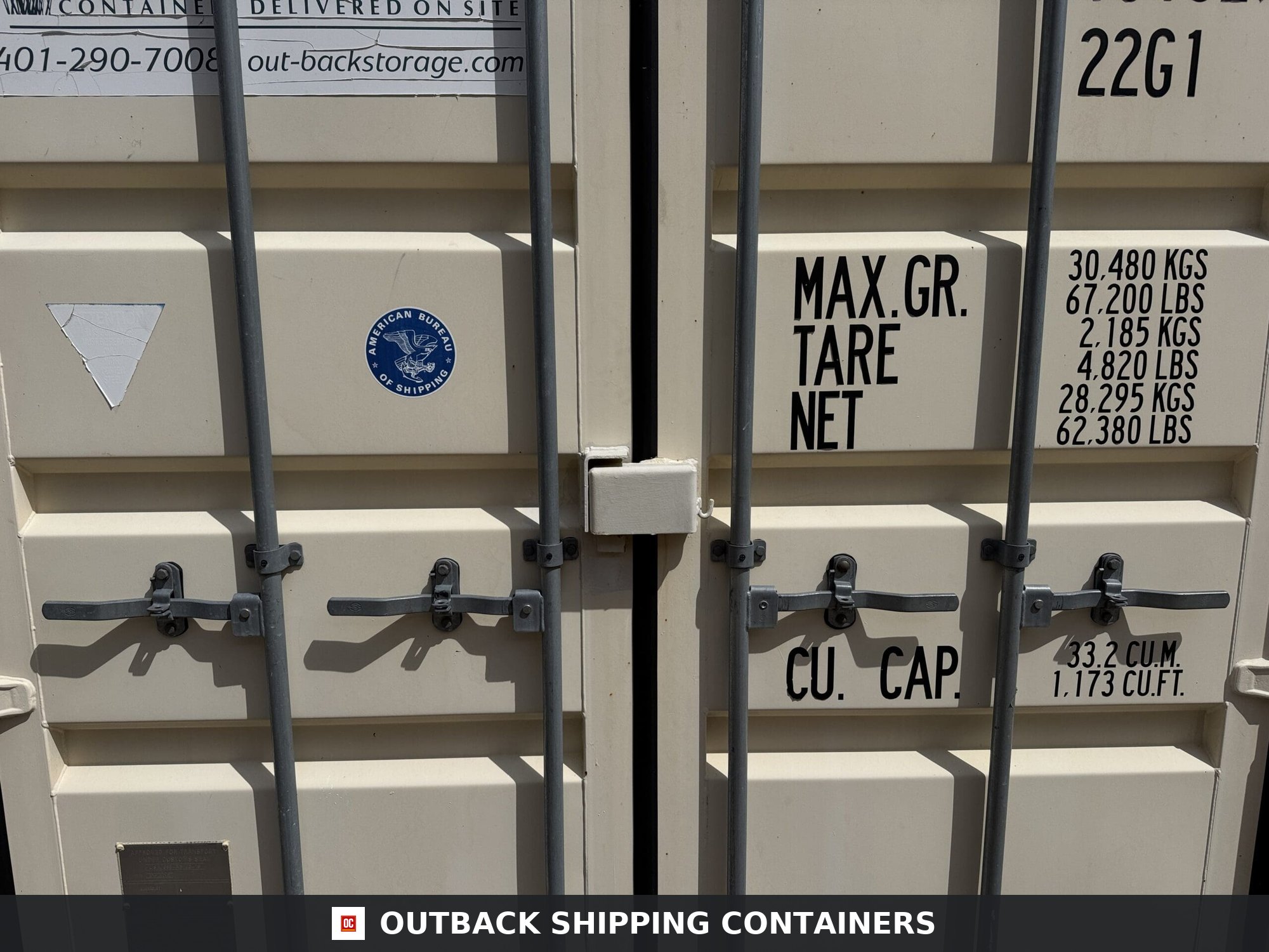 20ft Used Shipping Container – Wind & Watertight – Beige — 20ft — used (image 4 of 12)