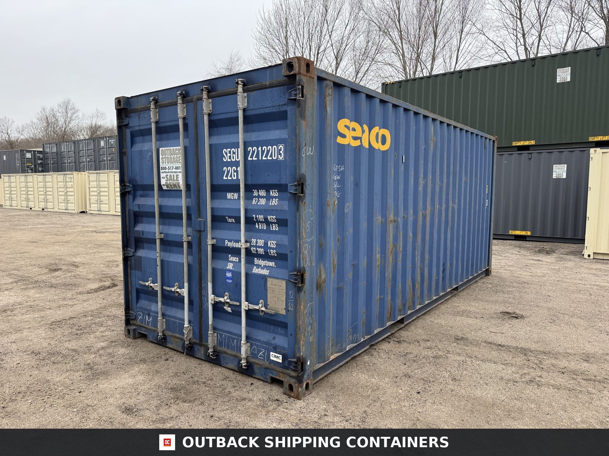 20ft Used Shipping Container – Wind & Watertight – Blue — 20ft — used (image 6 of 12)
