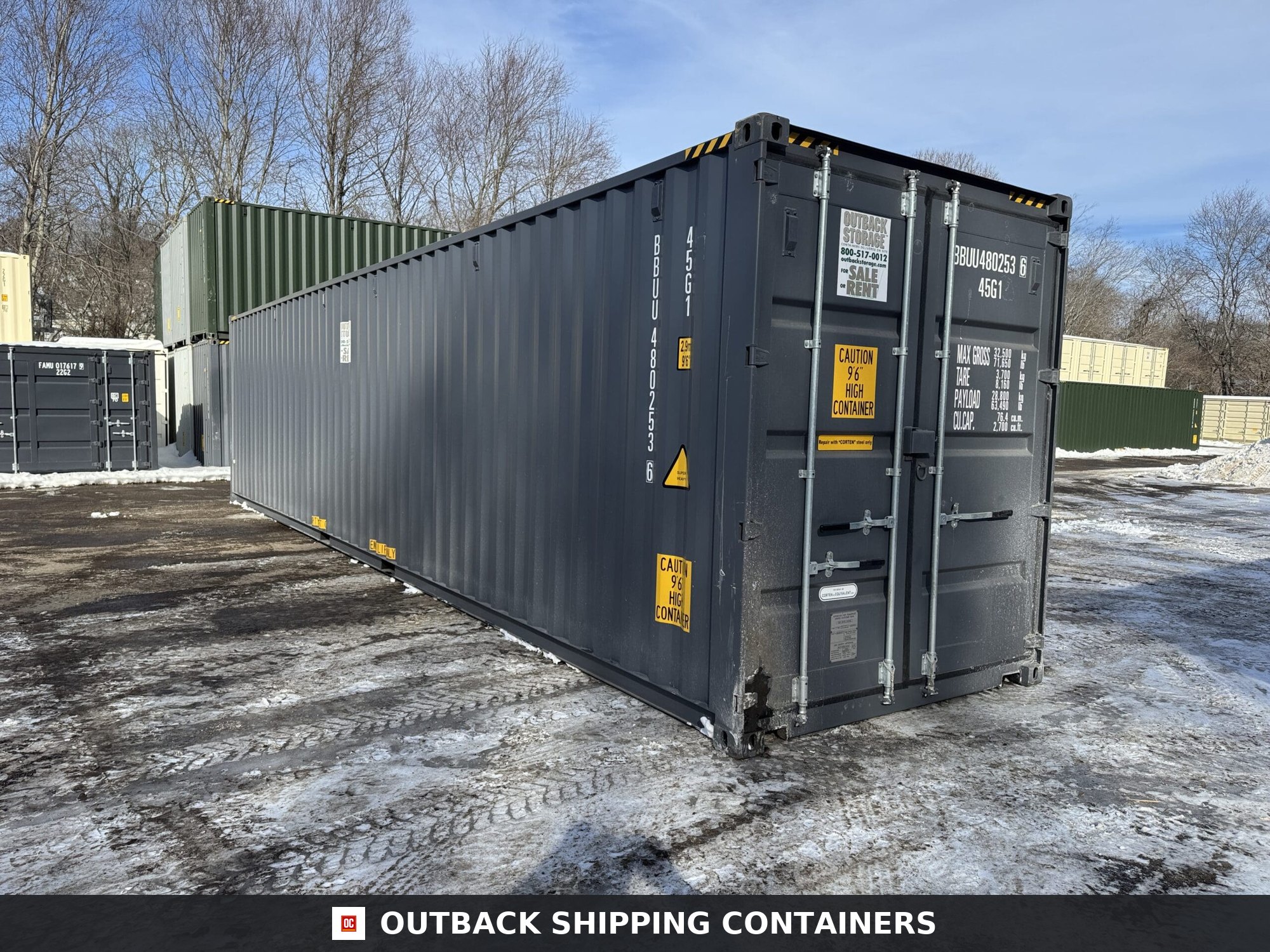 40ft New High Cube Shipping Container – Wind & Watertight – Gray — 40ft — new (image 1 of 12)