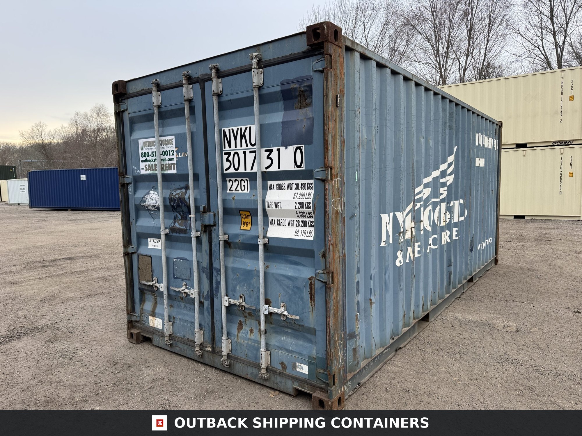 20ft Used Shipping Container – Wind & Watertight – Blue — 20ft — used (image 6 of 12)