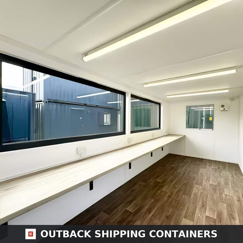 21ft x 8ft Custom Cabin Office / Canteen | Picture Windows — Corner Casting and Frame Detail 21ft x 8ft Custom Cabin Office / Canteen | Picture Windows | Portable Building — 20ft — new (image 10 of 12)