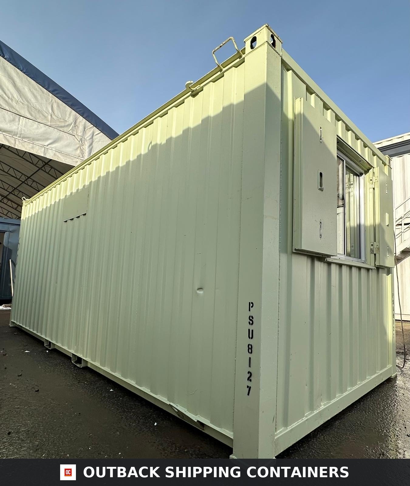 21x8ft for Sale — Window and Shutter Detail | Outback Shipping Containers 2 3 4 21x8ft — Office & Storage Unit 50/50 Split — Cabin / Container Store — Portable Anti-Vandal Building - image 7
