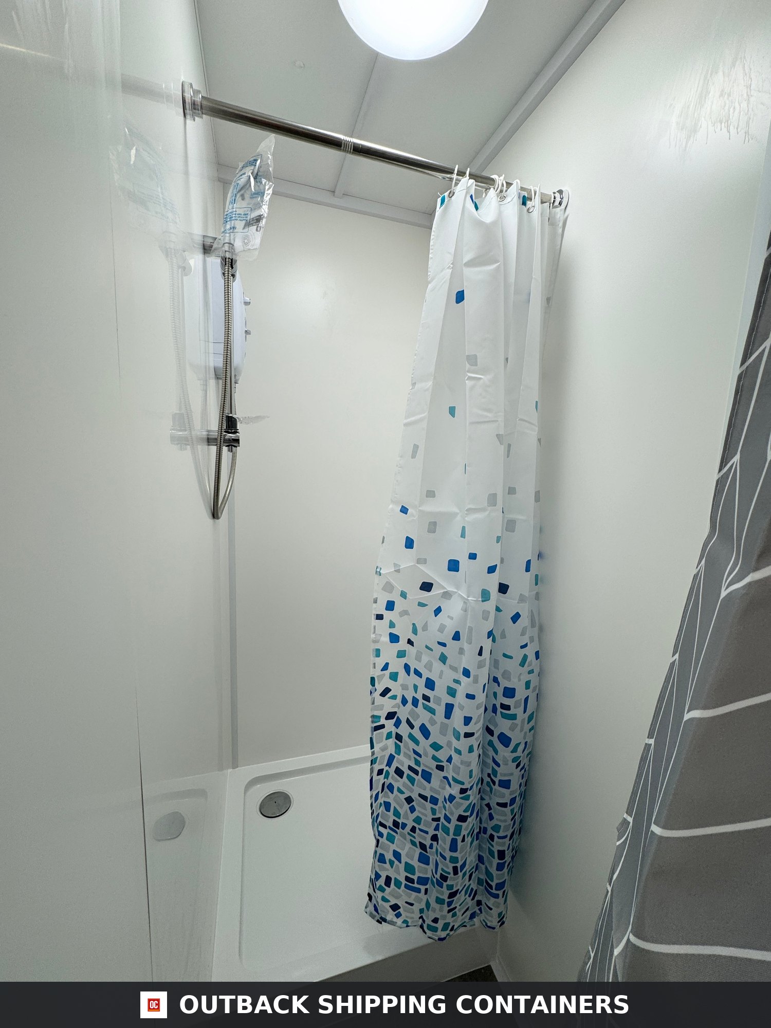 32 x 10 ft Anti-Vandal for Sale — Door and Entry Detail | Outback Shipping Containers 32 x 10 ft Anti-Vandal — 2+1 Toilet + Twin Shower Room — Changing Room — 50/50 Split — No 1561 — product gallery image 7 of 28