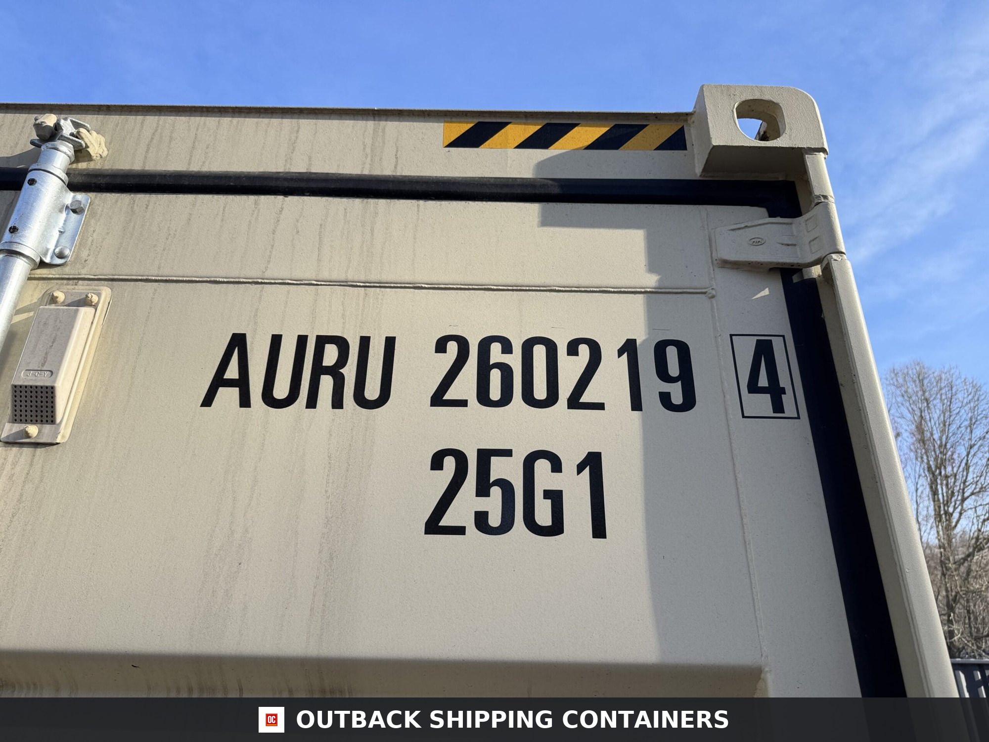 20ft New High Cube Shipping Container — Side Profile View | Outback Shipping Containers 2 3 6 20ft New High Cube Shipping Container – Wind & Watertight – Beige — 20ft — new (image 2 of 12)