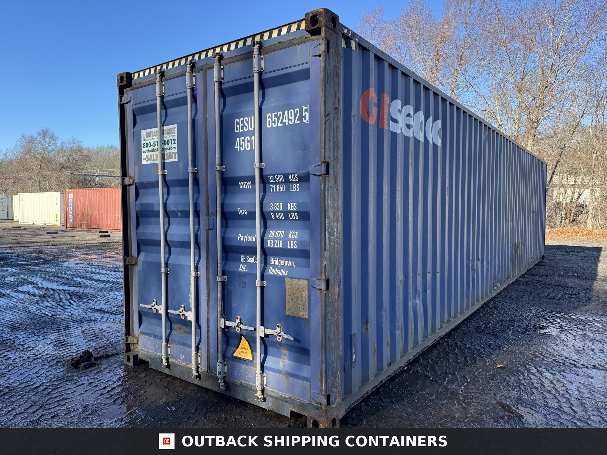 40ft Used High Cube Shipping Container – Wind & Watertight – Blue — 40ft — used (image 7 of 12)