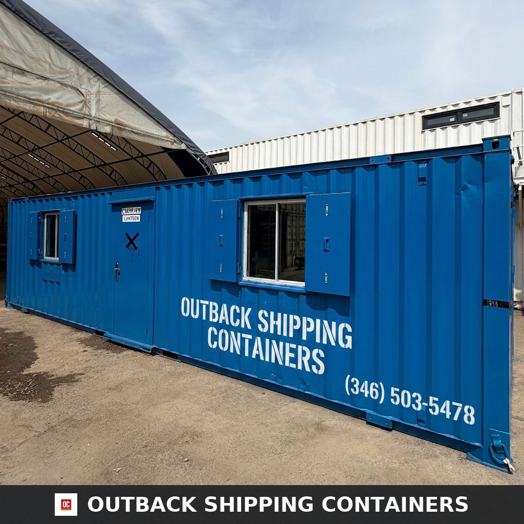 32x10ft for Sale — Side Profile View | Outback Shipping Containers 32x10ft — Canteen / Office — Building Site Accommodation — Portable Anti-Vandal - image 1