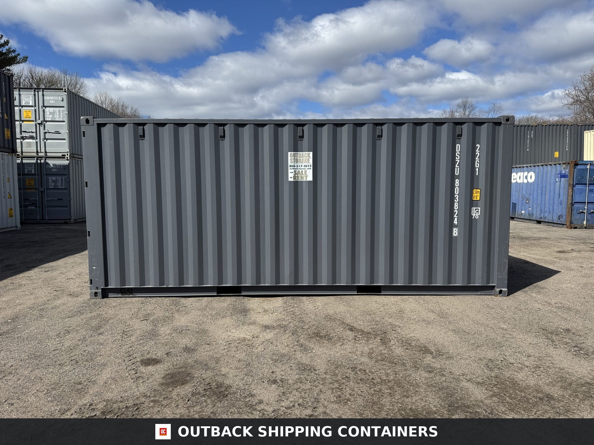 20ft New Shipping Container – Wind & Watertight – Gray — 20ft — new (image 9 of 12)