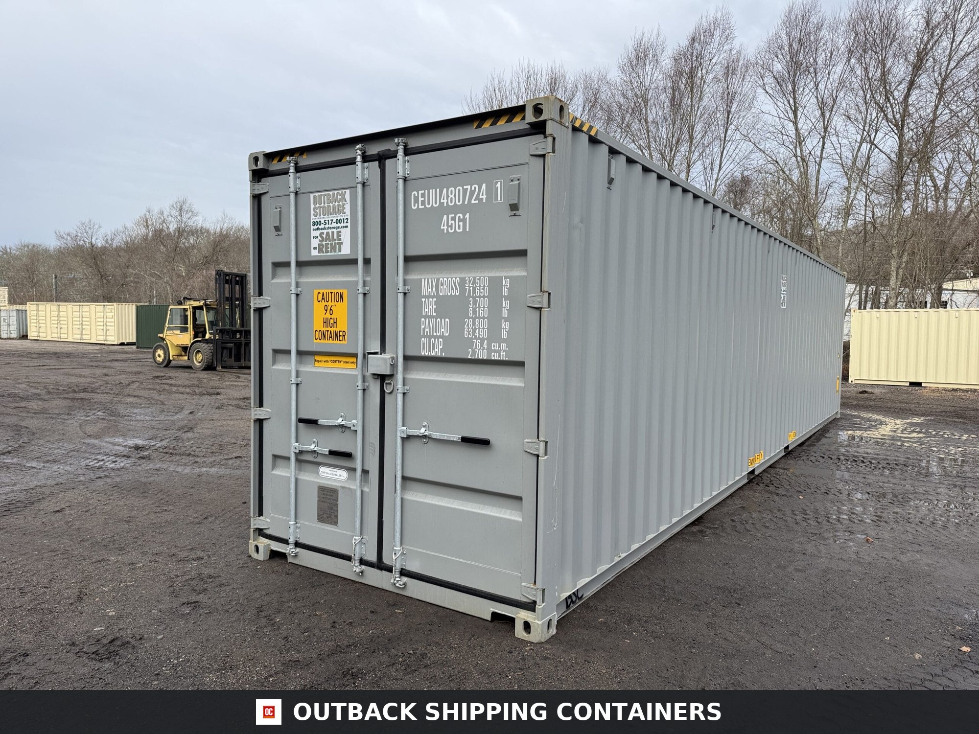 40ft New High Cube Shipping Container – Wind & Watertight – Gray — 40ft — new (image 8 of 12)