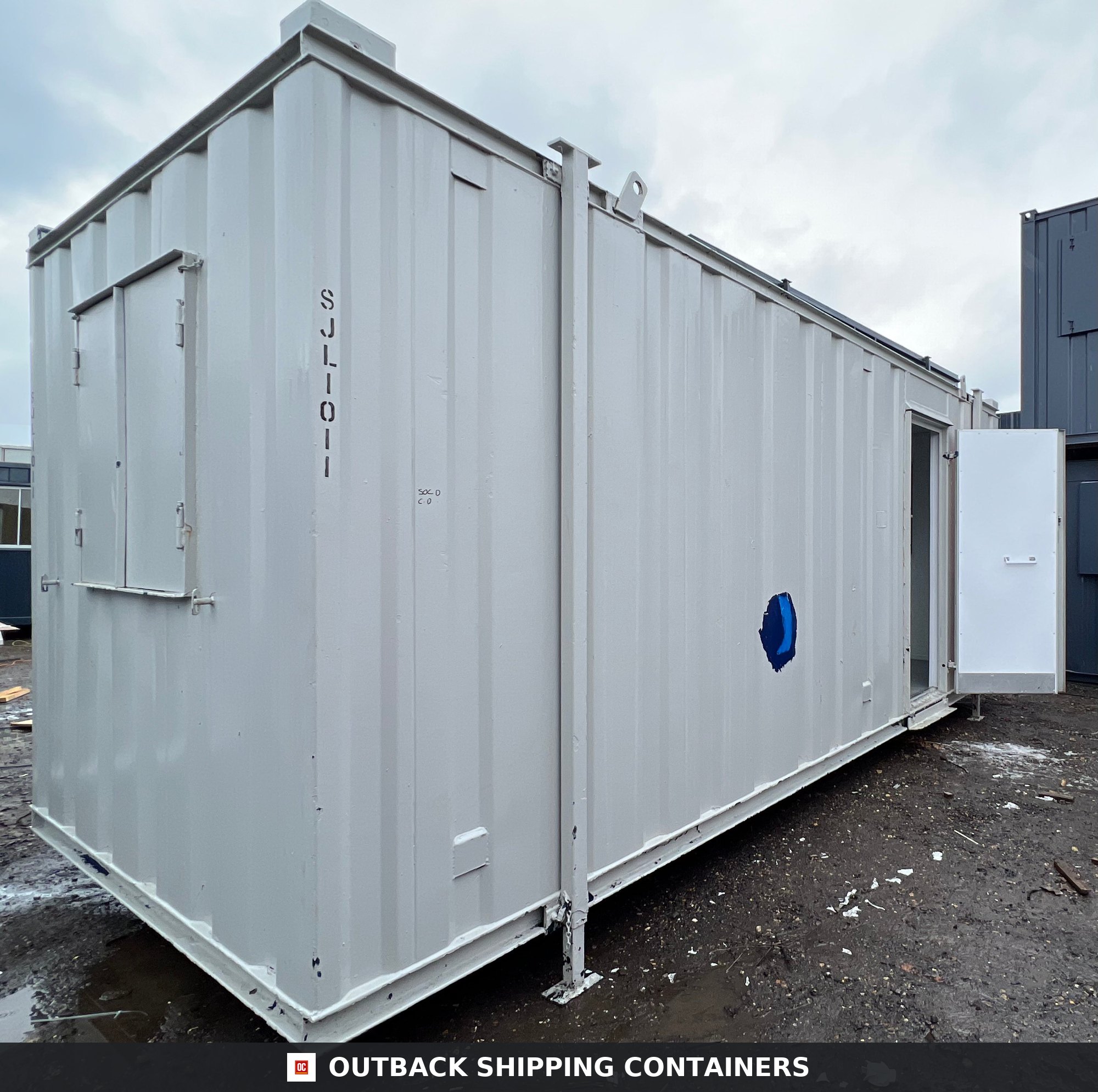 20x8ft for Sale — Door and Entry Detail | Outback Shipping Containers 20x8ft — Office — Open Plan — Portable Anti-Vandal Building — Site Accommodation - image 7