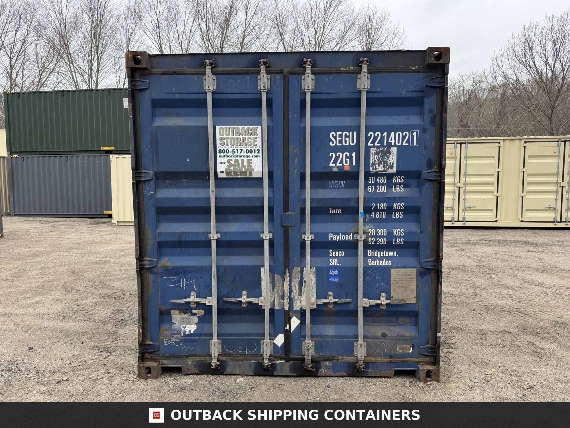 20ft Used Shipping Container – Wind & Watertight – Blue — 20ft — used (image 3 of 12)