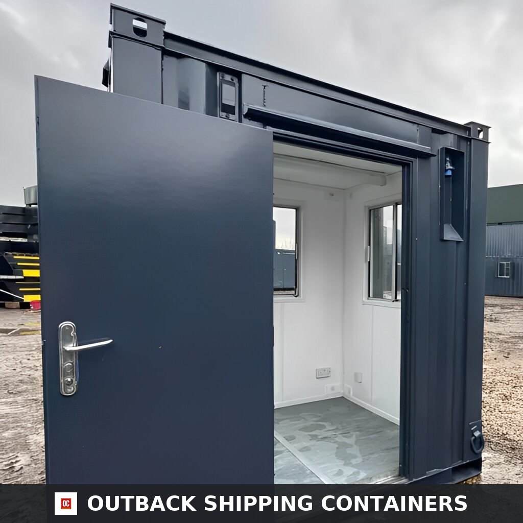 7Ft x 7Ft Shipping Container Office | Portable Building — Three-Quarter Angle View 7Ft x 7Ft Shipping Container Office | Portable Building | Anti-Vandal Building — 20ft — new (image 3 of 7)