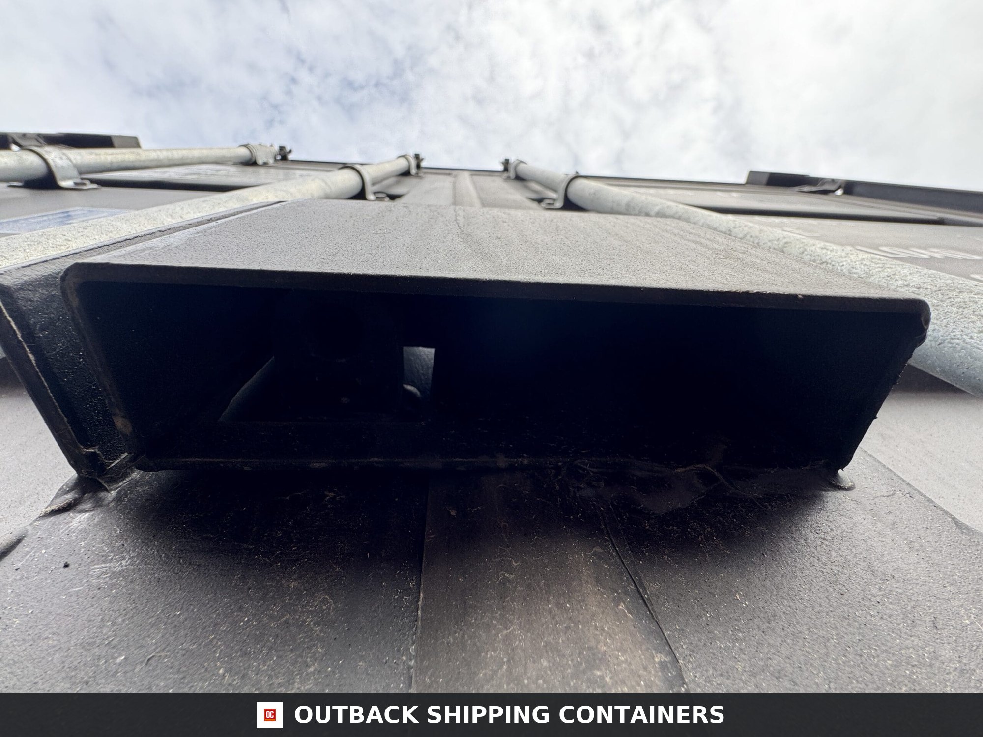 20ft New High Cube Shipping Container for Sale — Interior View | Outback Shipping Containers 5 20ft New High Cube Shipping Container – Wind & Watertight – Black — 20ft — new (image 5 of 12)