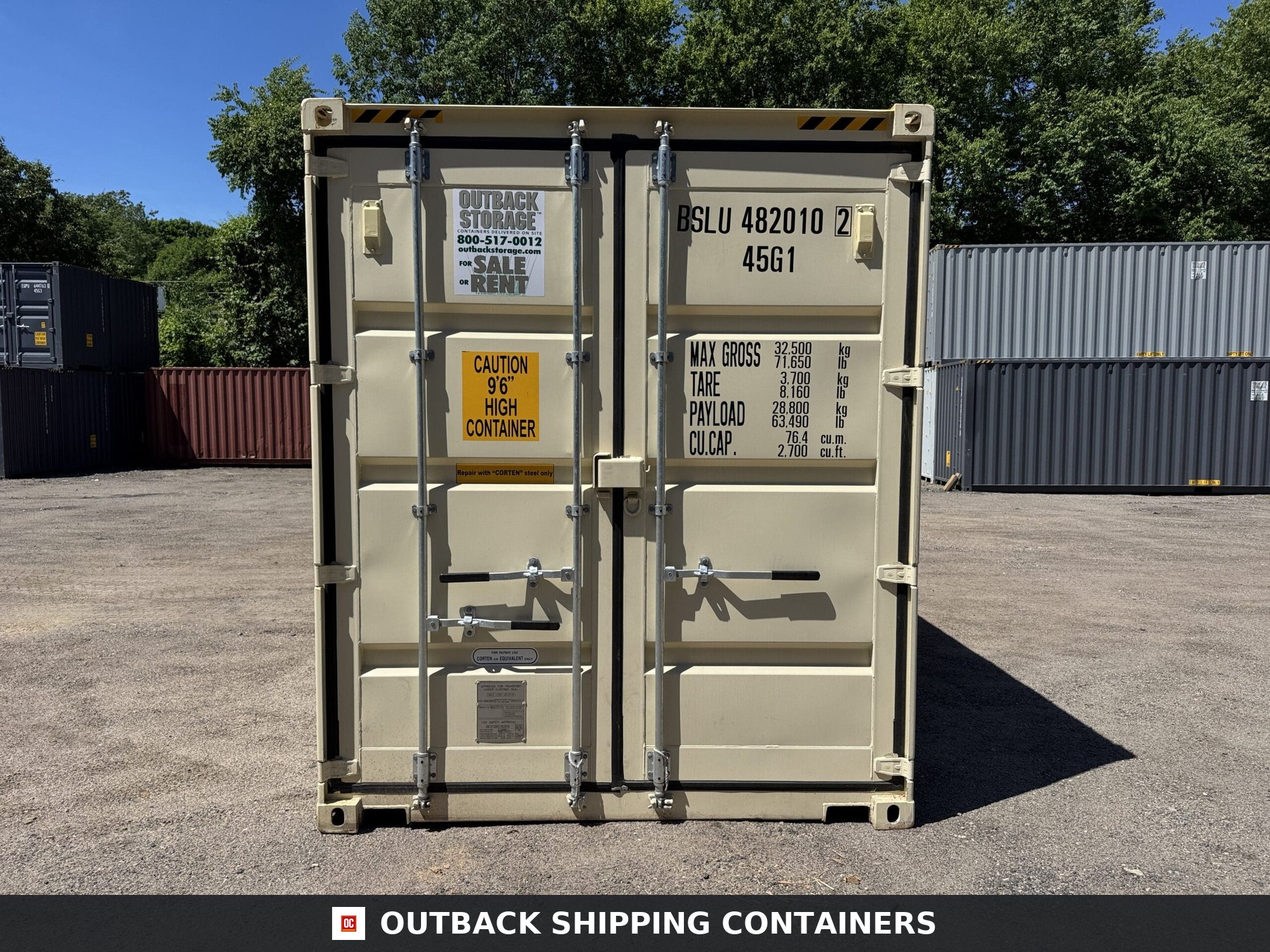 40ft New High Cube Shipping Container – Wind & Watertight – Beige — 40ft — new (image 3 of 12)