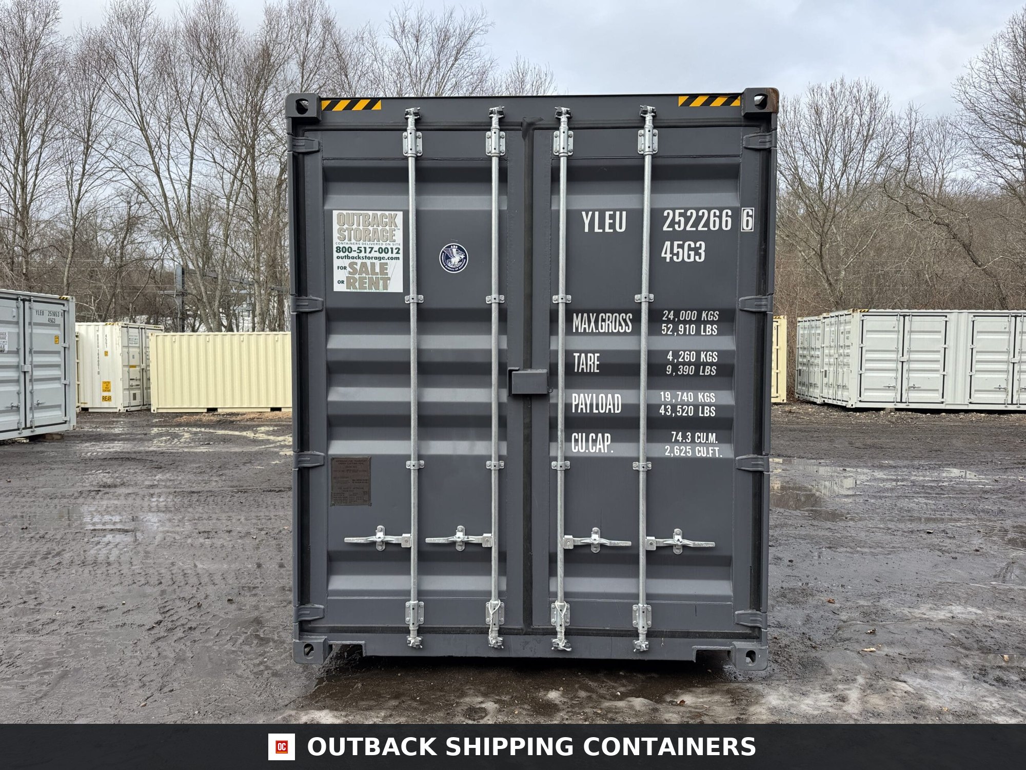 40ft New High Cube Shipping Container – Wind & Watertight – Dk Gray — 40ft — new (image 3 of 12)