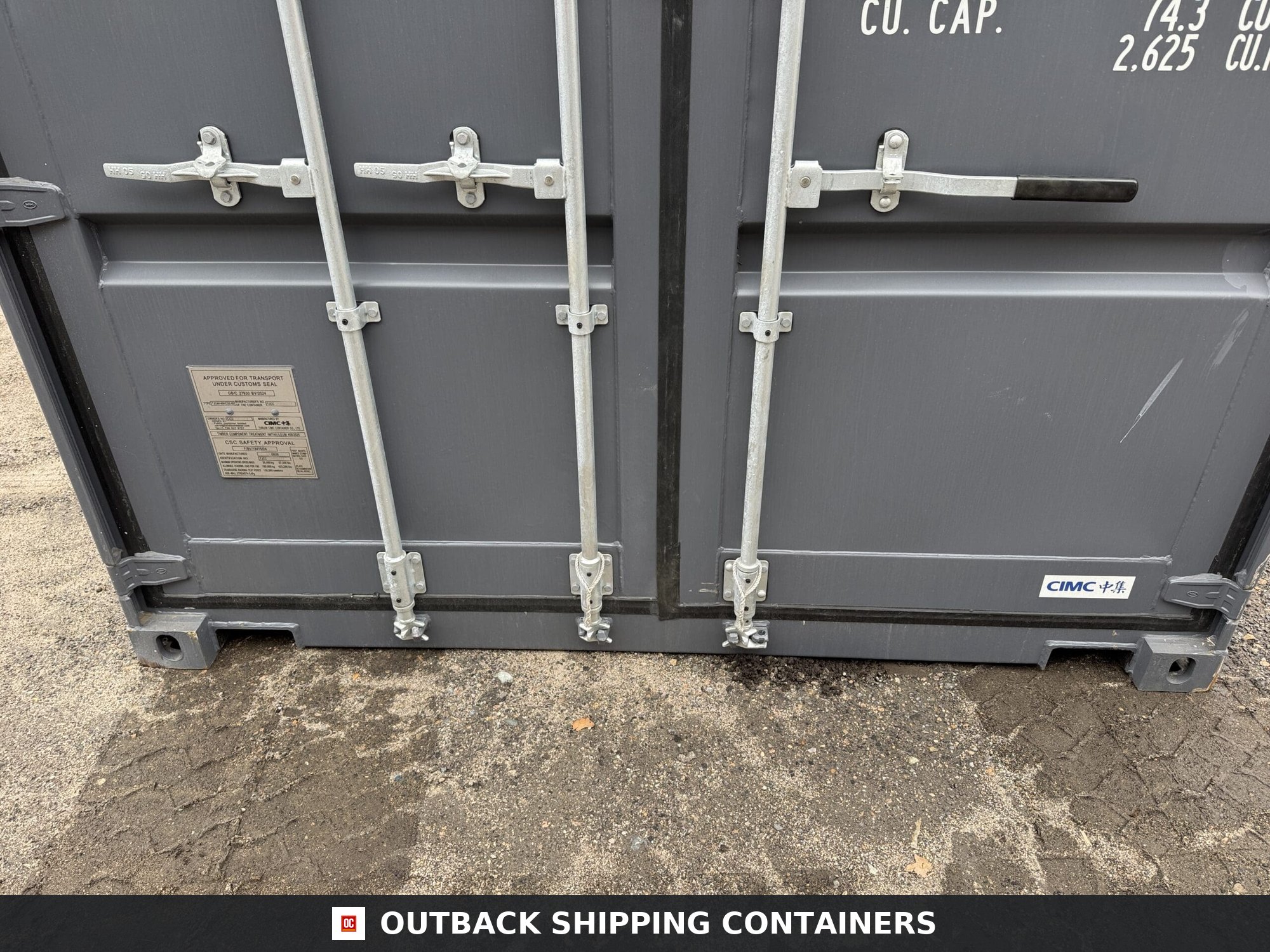 40ft New High Cube Shipping Container for Sale — Interior View | Outback Shipping Containers 14 40ft New High Cube Shipping Container – Wind & Watertight – Dk Gray — 40ft — new (image 5 of 12)
