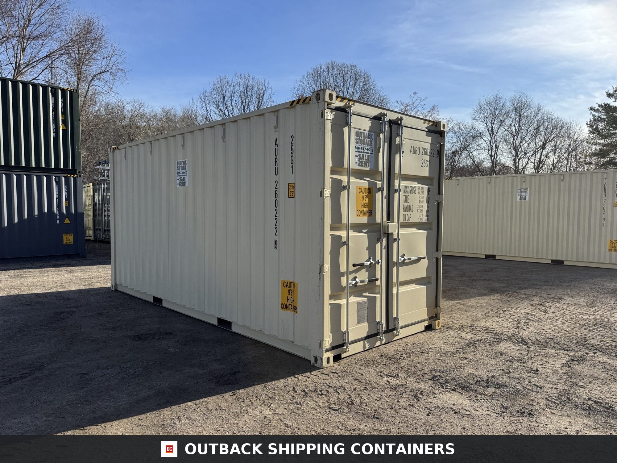 20ft New High Cube Shipping Container – Wind & Watertight – Beige — 20ft — new (image 1 of 12)