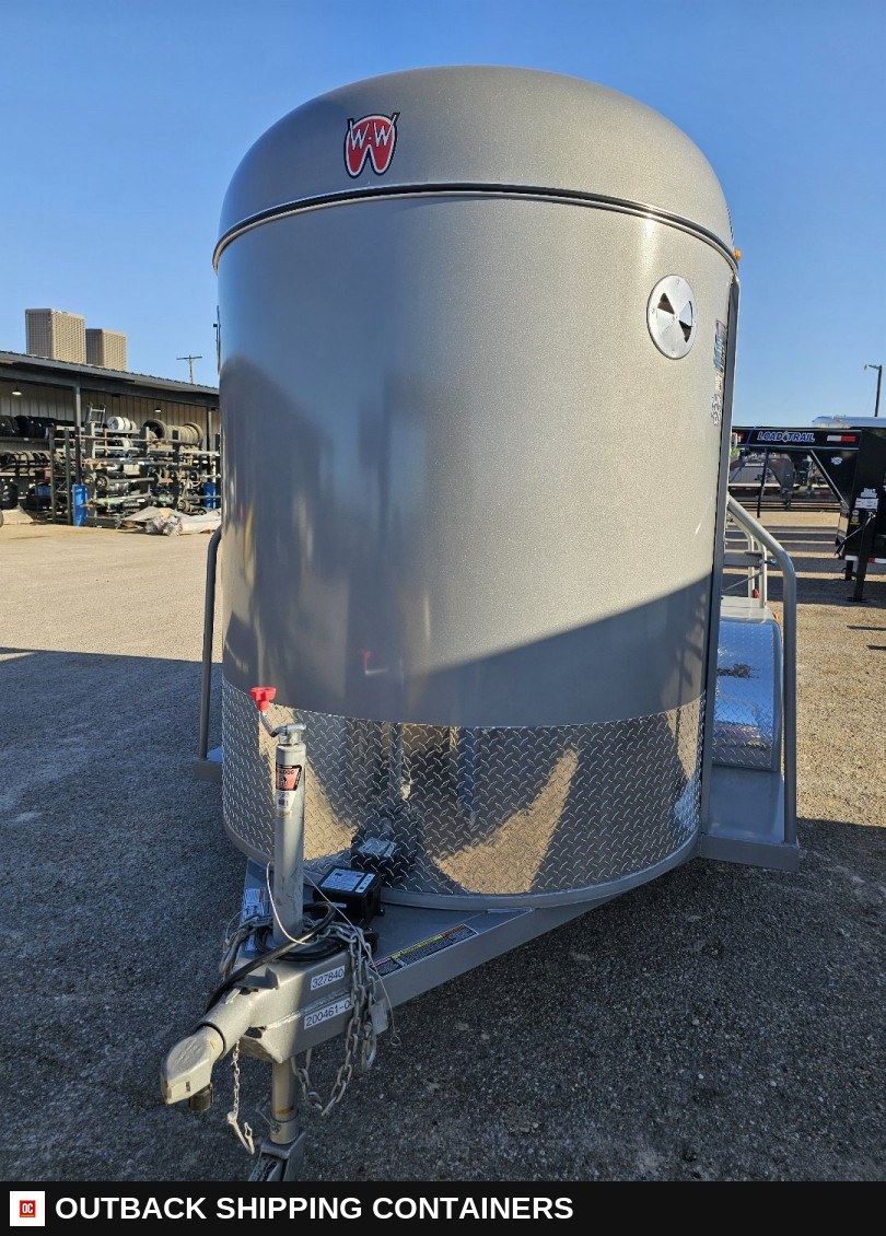 2025 WW AA 5X12 Stock / Stock Combo Trailer — Three-Quarter Front Angle | Outback Shipping Containers 2025 WW AA 5X12 Stock / Stock Combo Trailer for sale — three-quarter front angle