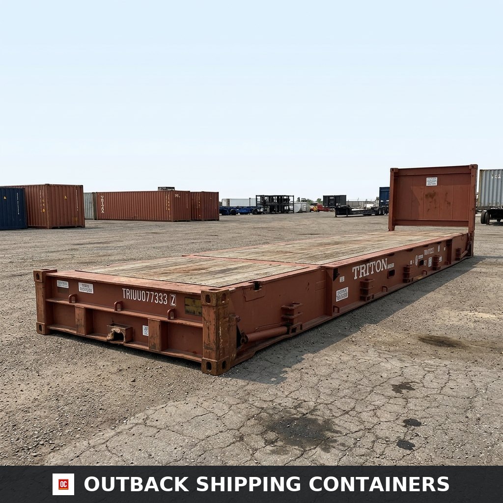 40FT x 8FT New and Used Container Flat Racks — Interior View | Outback Shipping Containers 40FT x 8FT New and Used Container Flat Racks — 40FT — new — flat rack containers (image 5 of 6)