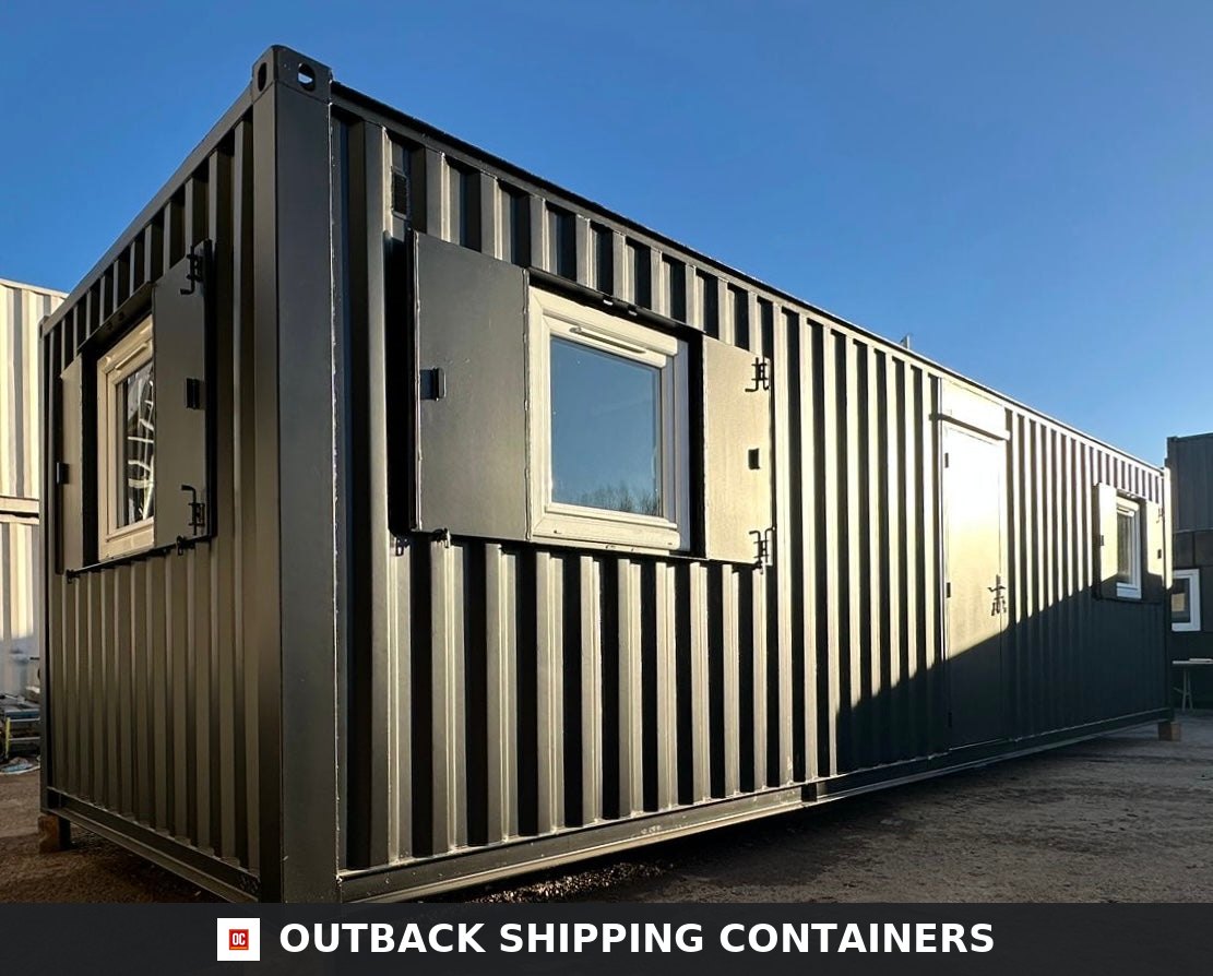 32x10ft Cabin for Sale — Roof and Structural Detail | Outback Shipping Containers 2 3 4 5 6 32x10ft Cabin — Open Plan Canteen / Office — image 9 of 15