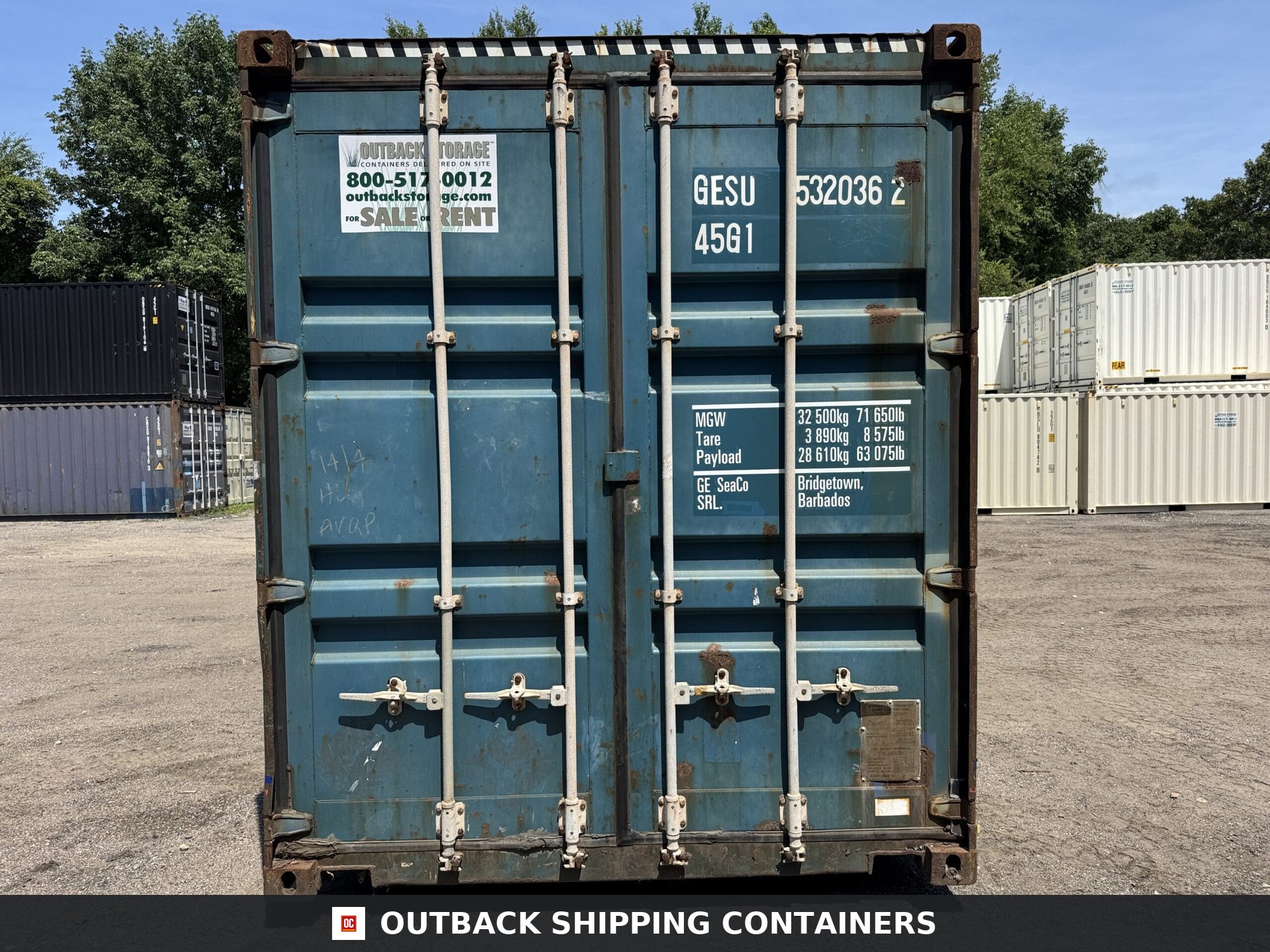 40ft Used High Cube Shipping Container – Wind & Watertight – Blue — 40ft — used (image 3 of 12)