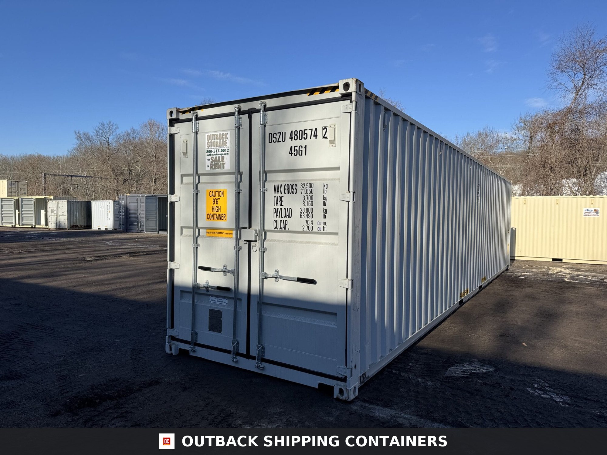 40ft New High Cube Shipping Container – Wind & Watertight – Lt Gray — 40ft — new (image 8 of 12)