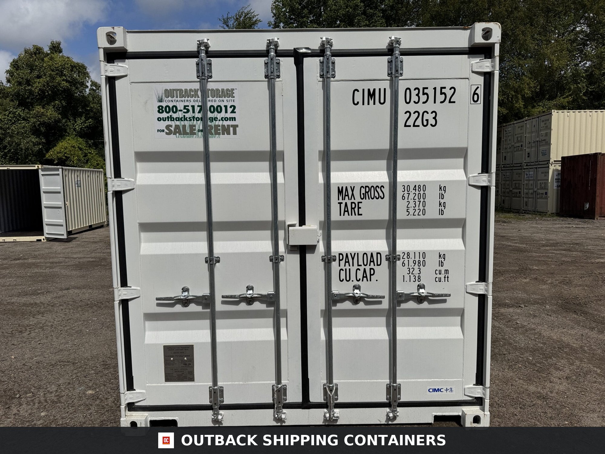20ft New Shipping Container – Wind & Watertight – White — 20ft — new (image 3 of 12)