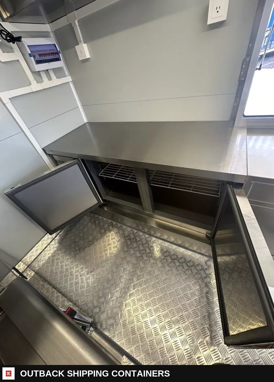 14 ft Fully Equipped Food Trailer Ready for Cooking — Equipment And Appliance Detail | Outback Shipping Containers 14 ft Fully Equipped Food Trailer Ready for Cooking for sale — equipment and appliance detail