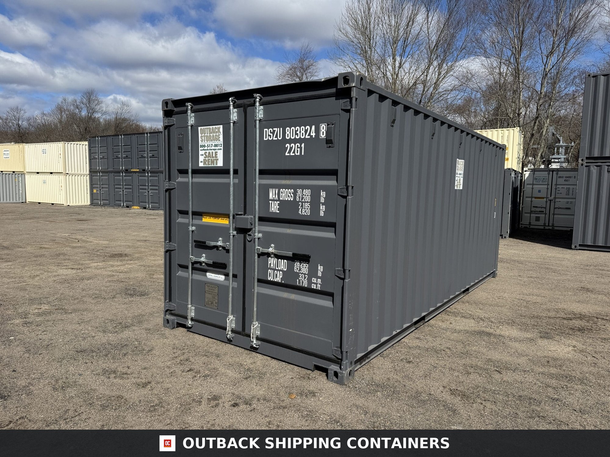 20ft New Shipping Container – Wind & Watertight – Gray — 20ft — new (image 8 of 12)