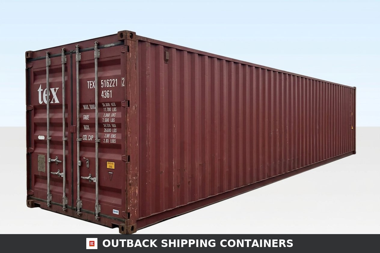 40Ft X 8Ft Used Cargo-Worthy Dry Van for Sale — Side Profile View | Outback Shipping Containers 40Ft X 8Ft Used Cargo-Worthy Dry Van — 40ft — refurbished — storage containers (image 2 of 2)