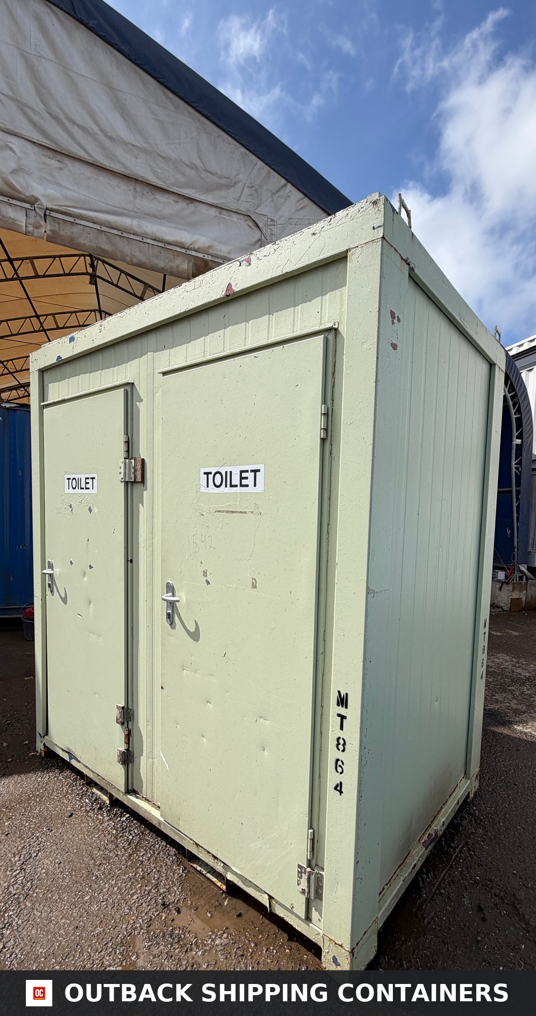 Double Toilet Block for Sale — Window and Shutter Detail | Outback Shipping Containers 2 Double Toilet Block — Male & Female WC — 8x5 Ft — Portable Toilet Block — 1+1 Toilet Block - image 8