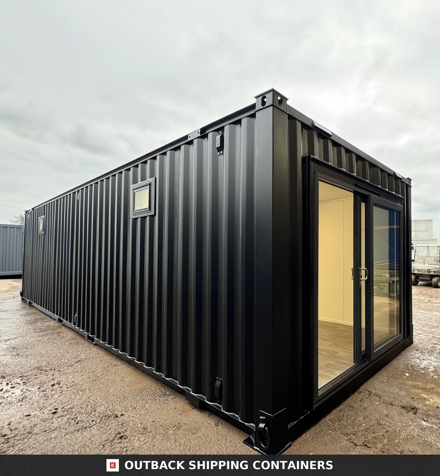 32x10ft for Sale — Window and Shutter Detail | Outback Shipping Containers 32x10ft — CUSTOM Cabin — image 8 of 15