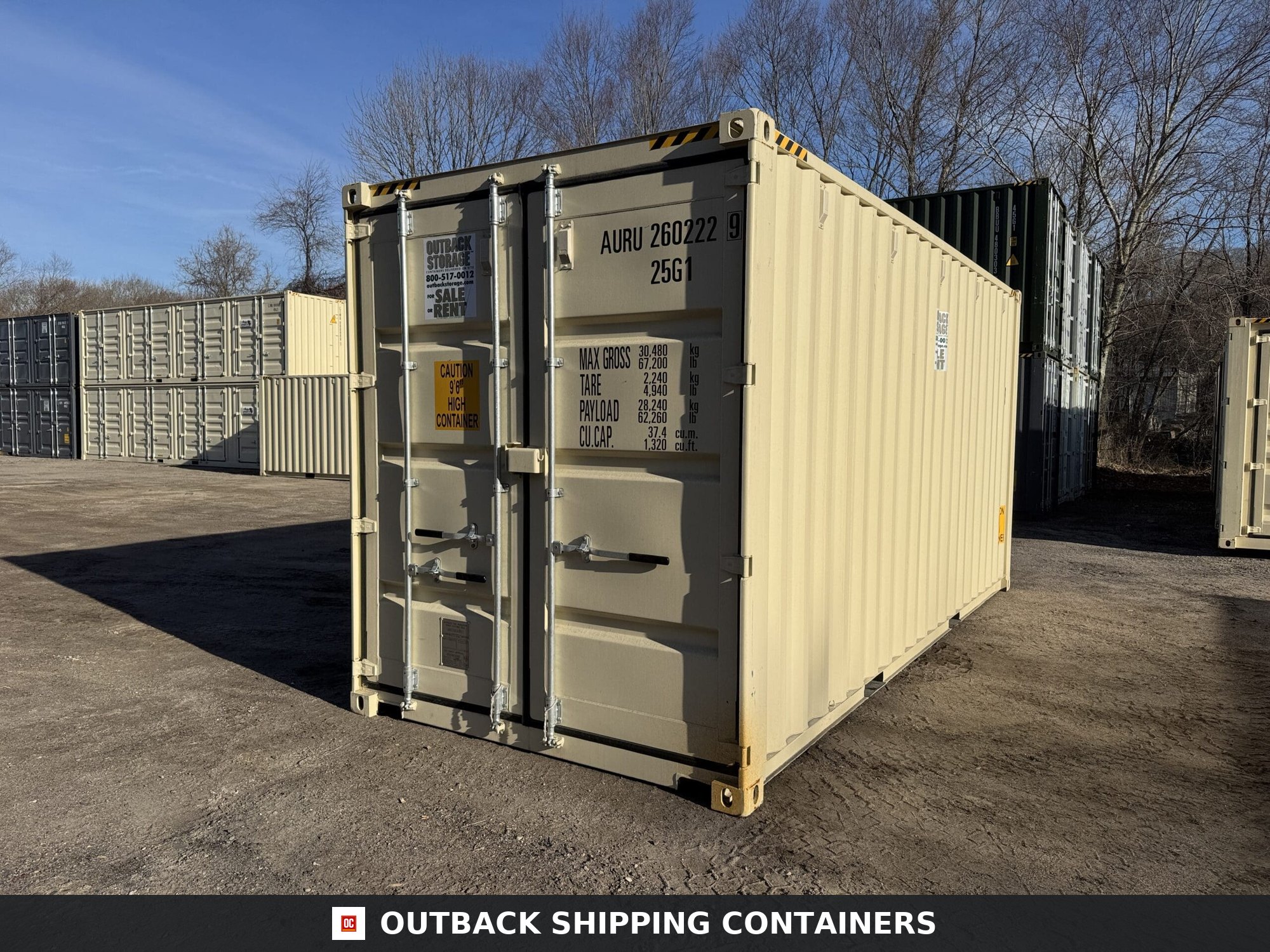 20ft New High Cube Shipping Container – Wind & Watertight – Beige — 20ft — new (image 8 of 12)