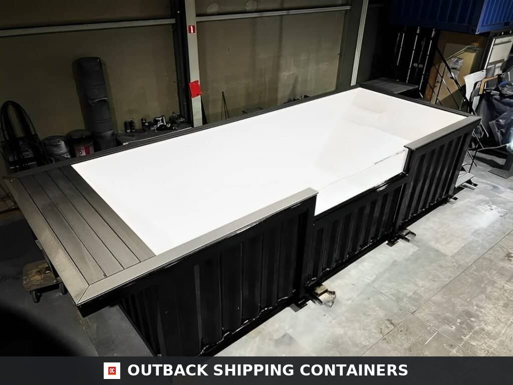 20ft Shipping Container Swimming Pool with Convenient Side Staircase — Door and Entry Detail 20ft Shipping Container Swimming Pool with Convenient Side Staircase — 20ft — new (image 7 of 10)