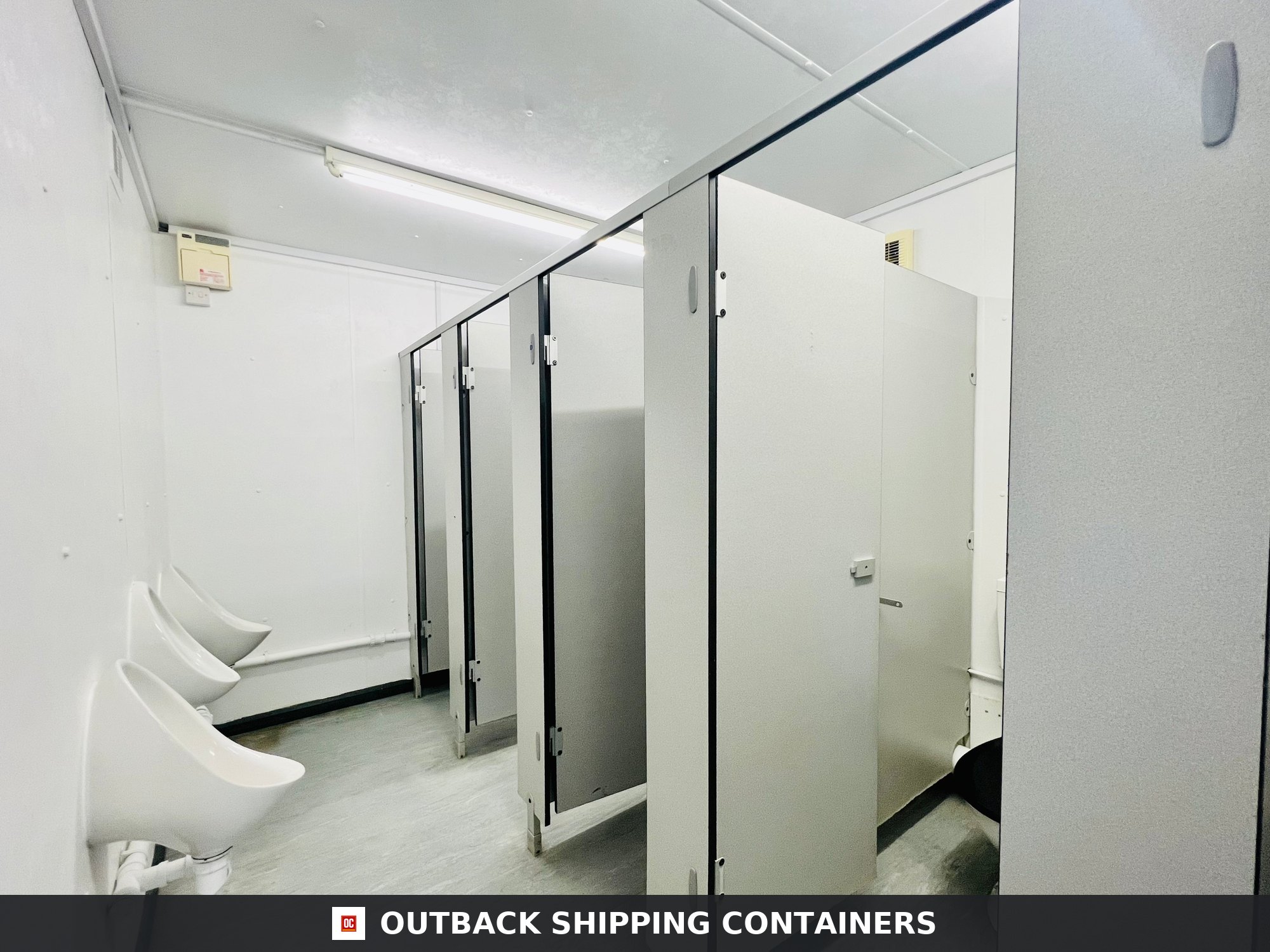 Toilet Block Cabin for Sale — Window and Shutter Detail | Outback Shipping Containers Toilet Block Cabin — 24 x 9 ft Anti-Vandal — 5+1 Container Toilet WC — No 738 — product gallery image 8 of 13
