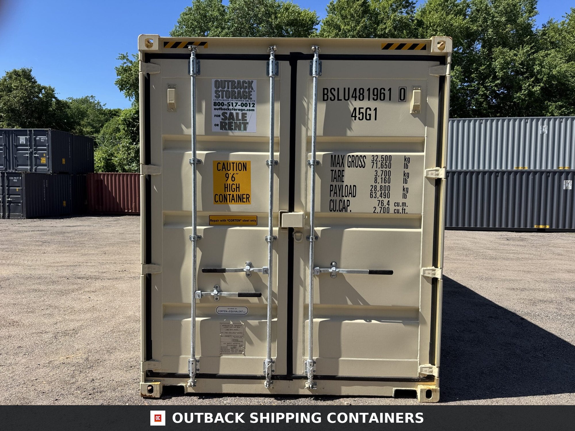 40ft New High Cube Shipping Container – Wind & Watertight – Beige — 40ft — new (image 3 of 12)