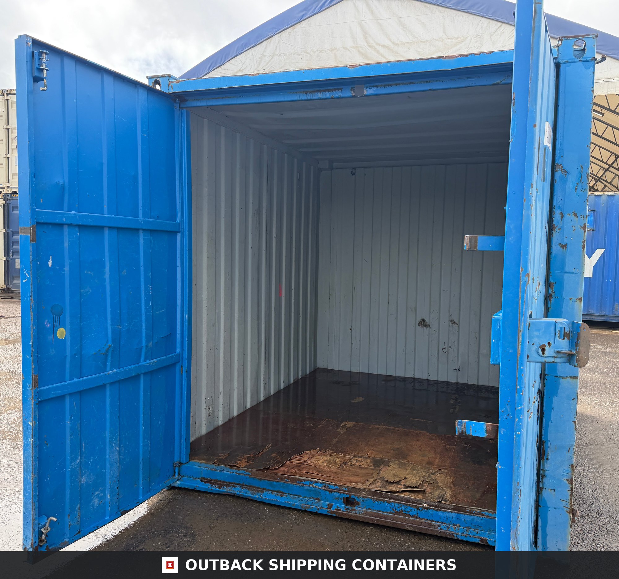 10x8 ft Anti-Vandal Store 10ft x 8ft — Door and Entry Detail | Outback Shipping Containers 10x8 ft Anti-Vandal Store — Storage Container (Unrefurbished) — gallery view 7