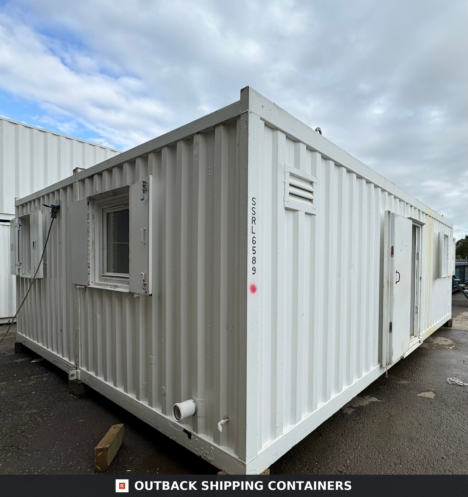 Modular Building 2 Bay for Sale — Window and Shutter Detail | Outback Shipping Containers Modular Building 2 Bay — 24x20ft — Portable Building - image 8