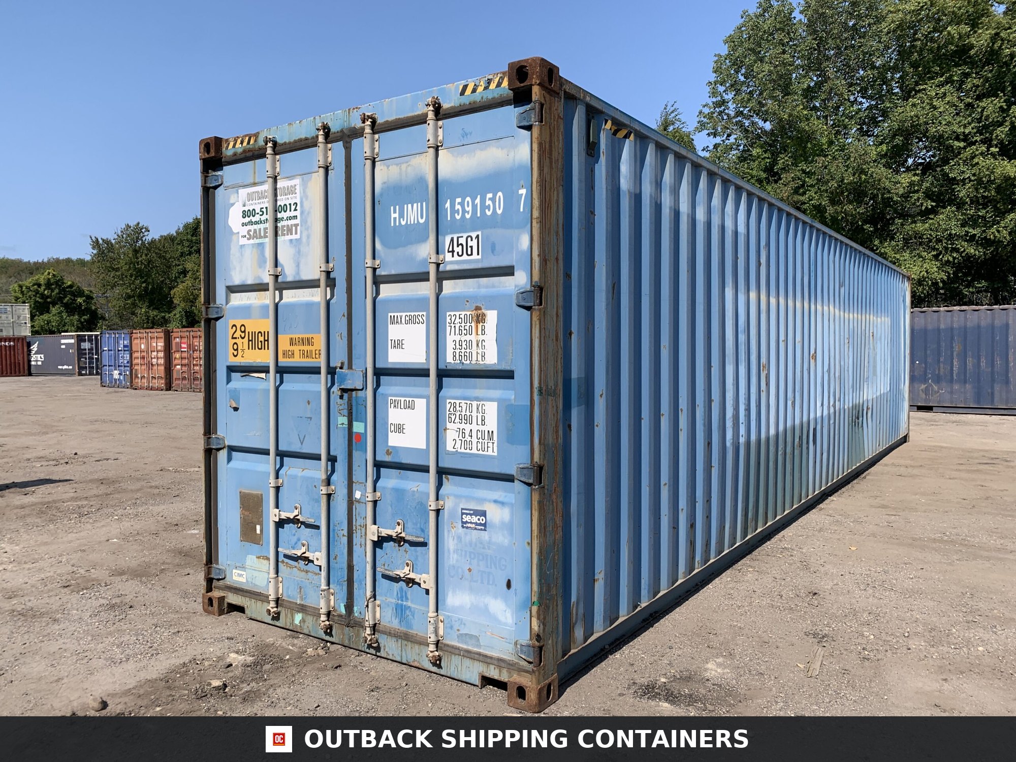 40ft Used High Cube Shipping Container – Wind & Watertight – Blue — 40ft — used (image 6 of 12)