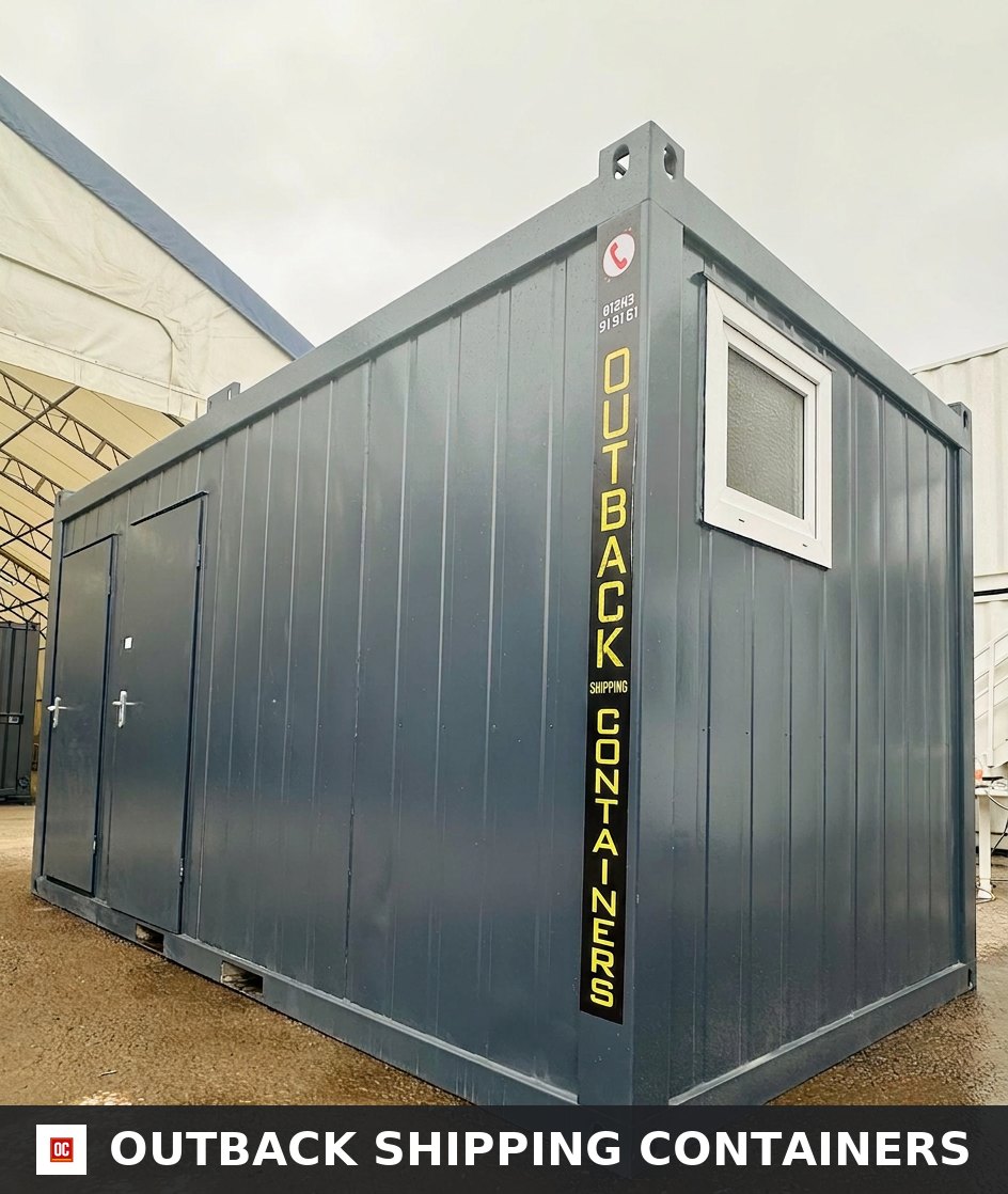 3+1 Toilet Block for Sale — Three-Quarter Angle View | Outback Shipping Containers 2 3 3+1 Toilet Block — 16 x 8 ft Anti-Vandal — Portable Toilet Block — No 1232 — product gallery image 2 of 13