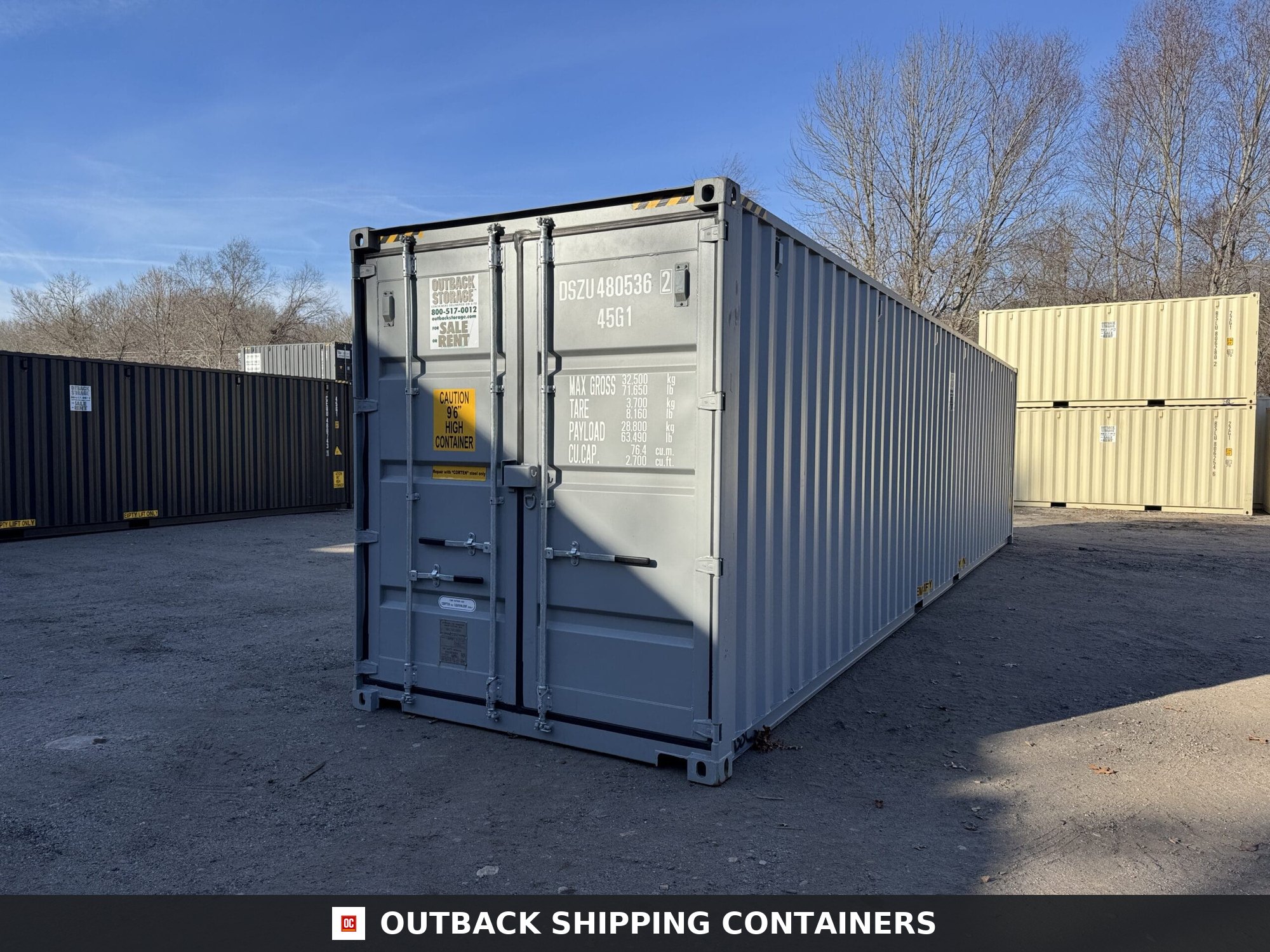40ft New High Cube Shipping Container – Wind & Watertight – Gray — 40ft — new (image 8 of 12)