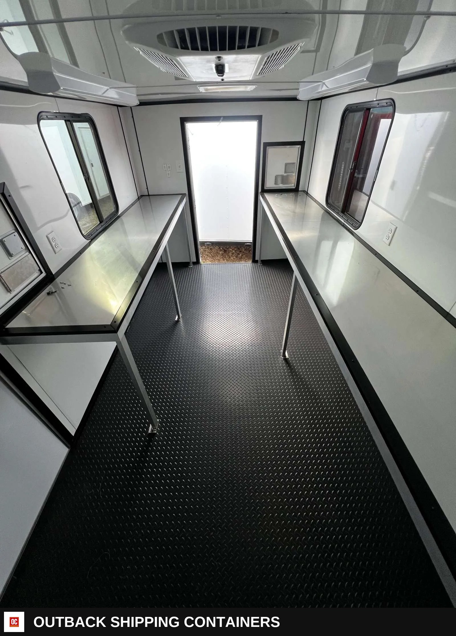 Hook and Line Cargo Custom 7x12 Tandem Axle Splicing Trailer — Three-Quarter Front Angle | Outback Shipping Containers Hook and Line Cargo Custom 7x12 Tandem Axle Splicing Trailer for sale — three-quarter front angle
