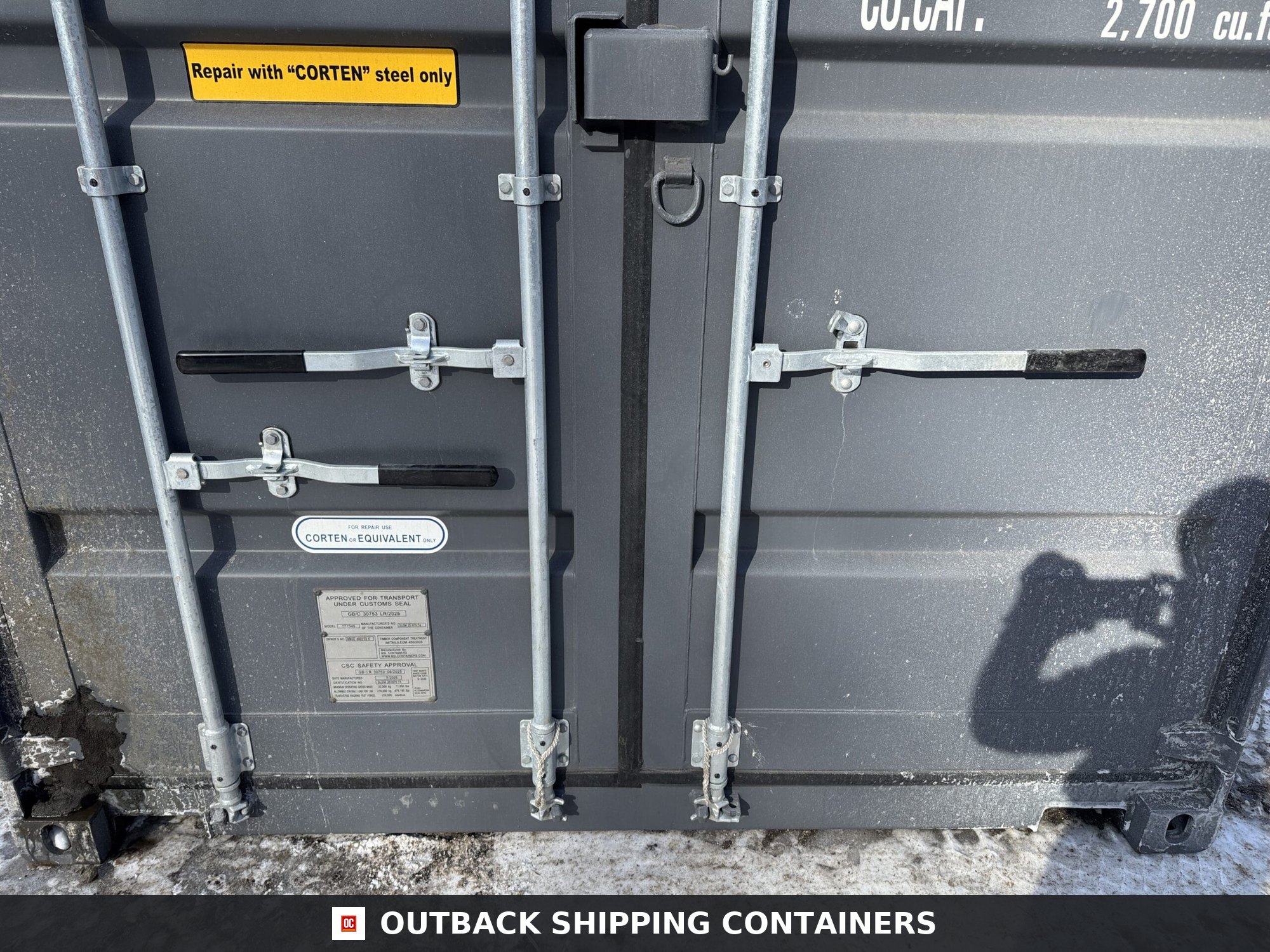 40ft New High Cube Shipping Container – Wind & Watertight – Gray — 40ft — new (image 6 of 12)