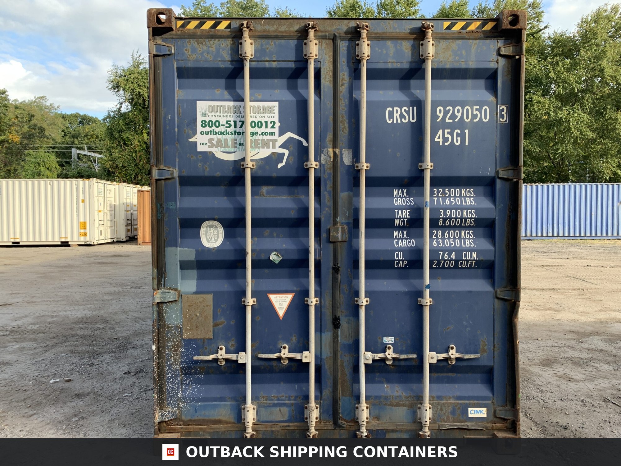 40ft As-Is High Cube Shipping Container – Wind & Watertight – Blue — Three-Quarter Angle View 40ft As-Is High Cube Shipping Container – Wind & Watertight – Blue — 40ft — as_is (image 3 of 12)